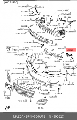 MAZDA3 (2002-2009) хэтчбек, 2002-2007 BP4K-50-0U1E MAZDA