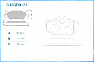 Тормозные колодки задние, Low Metallic C12CR0171 C12CR0171 CWORKS
