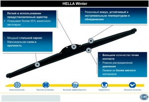 Щетка стеклоочистителя зимняя 16" (400мм) 9XW358004-161 HELLA