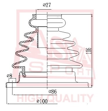 Пыльник ШРУСа внутренний [12] ASBT108 ASBT108 ASVA