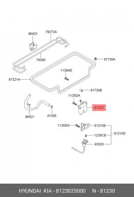 ЗАЩЕЛКА КРЫШКИ БАГАЖНИКА 81230-25000 8123025000 HYUNDAI KIA