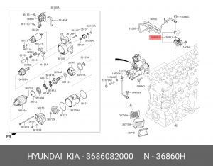Реле HYUNDAI HD65,78,120,БОГДАН дв.D4GA,D6GA обогрева OE 3686082000 HYUNDAI KIA