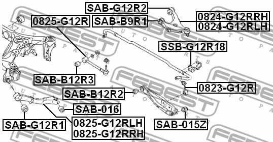 Сайлентблок SAB-G12R1 SAB-G12R1 FEBEST