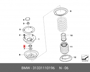 шайба подвески! пылезащитная\ BMW E21/30/34/36/39/28/46 88> 31 33 1 110 196 BMW