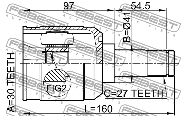 ШРУС 0411-CS9MTLH 0411CS9MTLH FEBEST