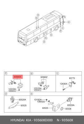 Переключатель клавишный открывания люка UNIVERSE 935608D000 HYUNDAI KIA