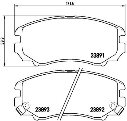 Колодки тормозные KIA SPORTAGE II (JE_, KM) P30018 P30018 BREMBO