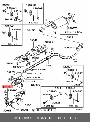 ПРОКЛАДКА ВЫХЛОПНОЙ ТРУБЫ MB687021 MB687021 MITSUBISHI