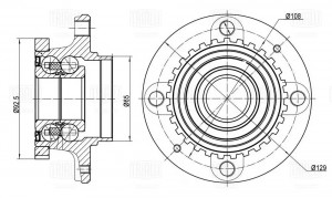 Ступица Peugeot Partner (96-)/Citroen Berlingo (96-) (задн. в сборе с подшип.) ( MR 2088 TRIALLI