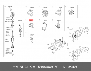 Клапан тормозной D6HA AERO 594808A050 HYUNDAI KIA