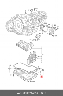 Пробка резьбовая поддона AUDI A4, A5, A6, A7, A8, Q5 15 VAG 0CK321439A 0CK 321 439 A VAG