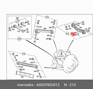 Болт MERCEDES OE A 002 990 28 12 MERCEDES BENZ