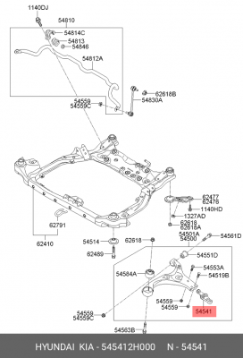 Кронштейн KIA Ceed (07-) опоры шаровой нижней OE 545412H000 HYUNDAI KIA