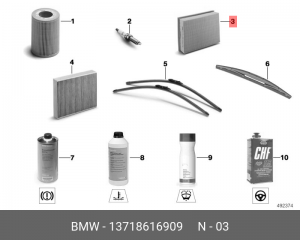 Фильтр воздушный BMW 2 (F22) OE 13 71 8 616 909 BMW