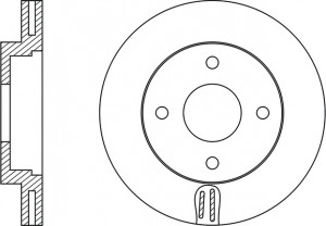 Диск тормозной NISSAN Micra (03-),Note (06-) передний вентилируемый (1шт.) NIBK RN22004 NIBK