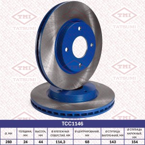 Диск тормозной передний вентилируемый NISSAN Tiida/Cube 07- TCC1146 TCC1146 TATSUMI