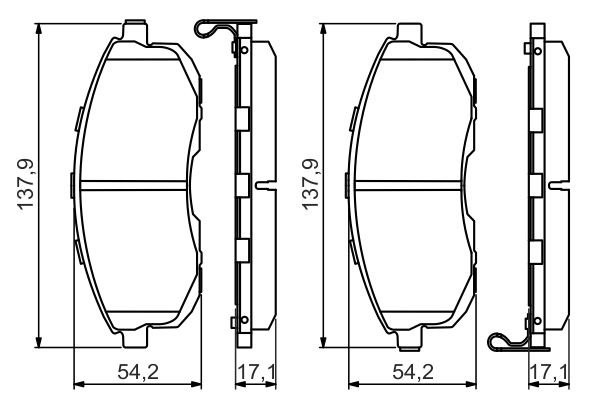 Колодки тормозные NISSAN Juke (10-),Tiida,Teana (J30,J31),Maxima (A32) передние  0 986 494 572 BOSCH