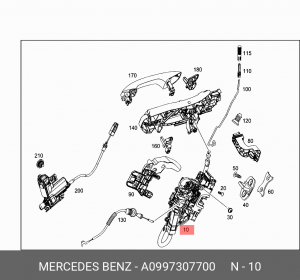 Замок дверной задний левый A0997307700 MERCEDES BENZ