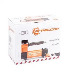 Компрессор автомобильный 30л/мин. 7атм. 10А 12V в прикуриватель (сумка) АГРЕССОР AGR30 A GRESSOR