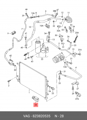Датчик температуры AUDI A4 (00-) OE 8Z0 820 535 VAG