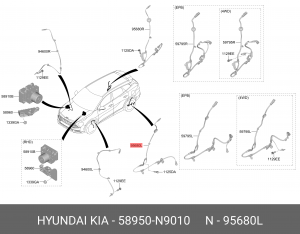 ДАТЧИК АБС (КОЛИЧЕСТВА ОБОРОТОВ КОЛЕСА) 58950-N9010 58950N9010 HYUNDAI KIA