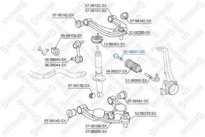 тяга рулевая!\ Toyota Land Cruiser GRJ12#/KDJ12# 02> 55-98041-SX STELLOX