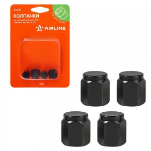 Колпачки на шинный вентиль K-3, черные, металл, 4 шт. AVC15 AVC15 AIRLINE