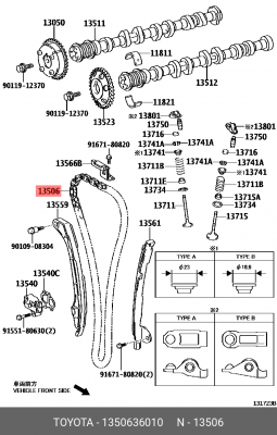 Цепь грм 13506-36010 13506-36010 TOYOTA