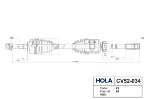 Привод в сборе CV52-034 HOLA