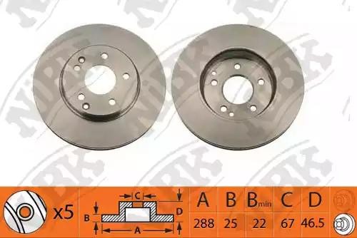 Диск тормозной MERCEDES C (W202),E (W210) передний (1шт.) NIBK RN1361 NIBK