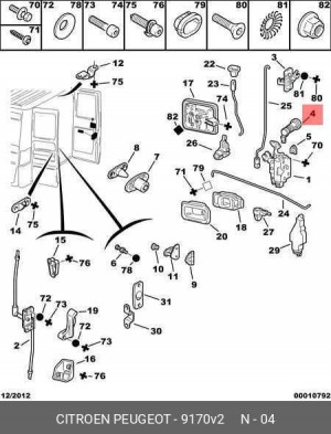 корпус личинки замка! двери передней правой\ Peugeot Boxer, Citroen Jumper 9170.V2 CITROEN PEUGEOT