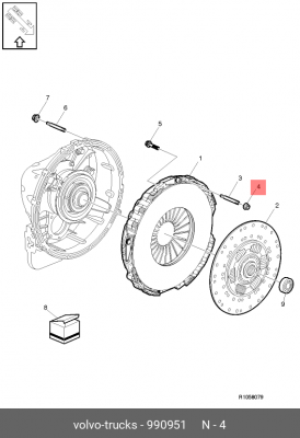 гайка !M10х10 с фланцем \Volvo 990951 VOLVO