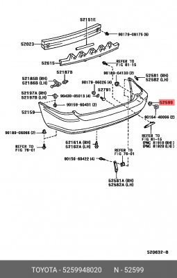 ОГРАНИЧИТЕЛЬ 52599-48020 52599-48020 TOYOTA