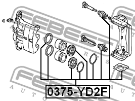 Ремкомплект суппорта переднего 0375-YD2F 0375-YD2F FEBEST