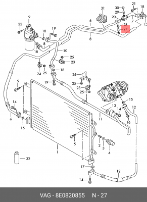 AUDI/VW/SEAT/SKODA ac.120.881 8E0 820 855 VAG