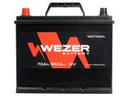 аккумуляторная батарея! 70Ah 550A JIS +слева 261/175/225\ WEZ70550L WEZER