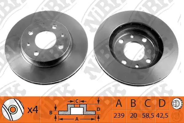 Диск тормозной ВАЗ-2110 (R13) вентилируемый (1шт.) NIBK RN1125 NIBK