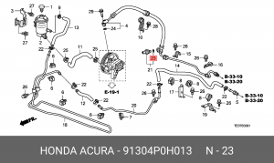 Кольцо уплотнительное 91304P0H013 91304P0H013 HONDA