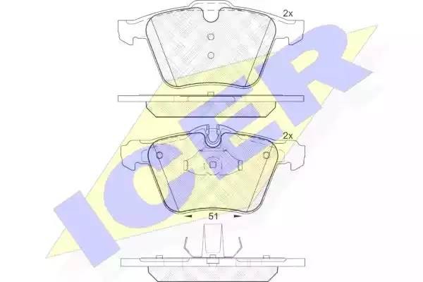 182149 колодки дисковые передние!\ Jaguar F-Type/XJ 3.0/5.0/3.0D 09> 182149 ICER