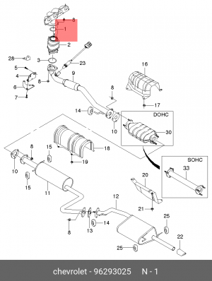 Прокладка CHEVROLET Aveo,Captiva,Epica,Lacetti выхлопной системы OE 96293025 GENERAL MOTORS