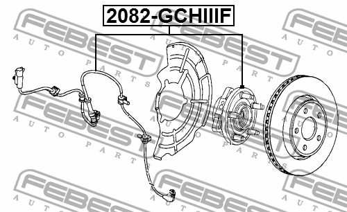 Ступица в сборе передняя JEEP GRAND CHEROKEE III 2004-2010 2082-GCHIIIF 2082-GCHIIIF FEBEST