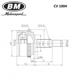 ШРУС наружный с пыльником CV1004 CV1004 BM MOTORSPORT