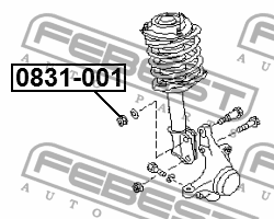 Гайка поворотного кулака SUBARU LEGASY B10-B14 0831-001 0831-001 FEBEST