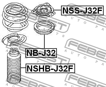 Опора амортизатора NISSAN MURANO Z51 2007-2014 NSS-J32F NSSJ32F FEBEST