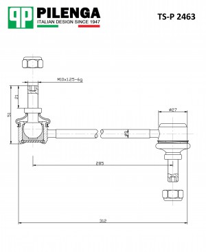 Стойка стабилизатора переднего TOYOTA COROLLA 120 TS-P2463 TSP2463 PILENGA