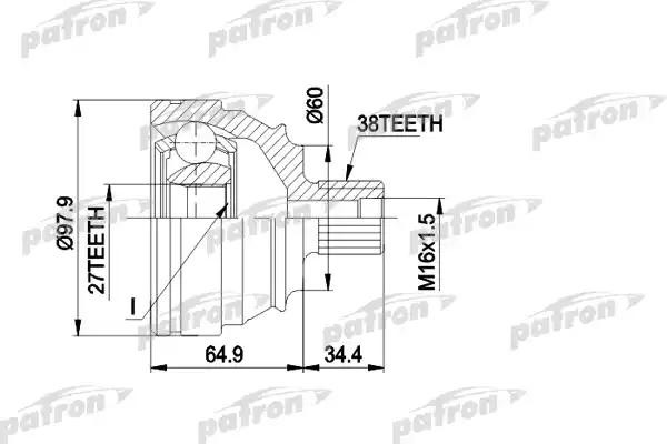 ШРУС наружный VW T4 (90-03) без АБС комплект PATRON PCV1230 PATRON