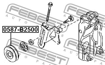 Ролик натяжной MAZDA BT-50 UN 2006-2012 0587-B2500 0587-B2500 FEBEST