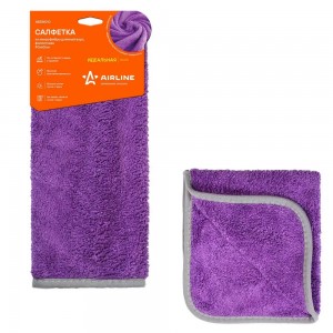 Салфетка из микрофибры (40х60 см) фиолетовый "AIRLINE" (длинный ворс) ABDN010 AIRLINE