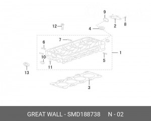 ЗАГЛУШКА БЛОКА ЦИЛИНДРОВ HOVER GREAT WALL/HAVAL SMD188738 GREAT WALL