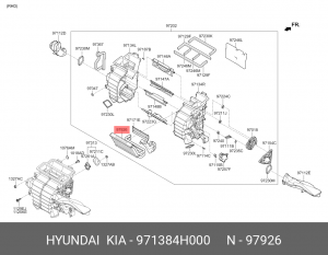 Радиатор отопителя HYUNDAI Starex H-1 (07-) OE 971384H000 HYUNDAI KIA